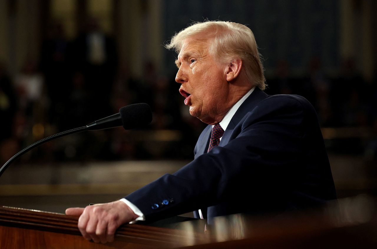 唐纳德·特朗普总统周二在国会联席会议上发表讲话